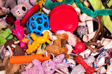 A Pile Of Dog Toys And Bones