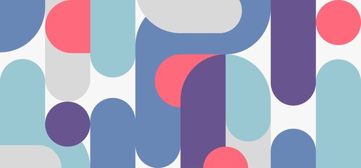 Wall Mural - abstract retro style of midcentury geometric design header template. graphics style of simple sign s