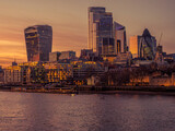 Fototapeta  - View from London Bridge at sunset
