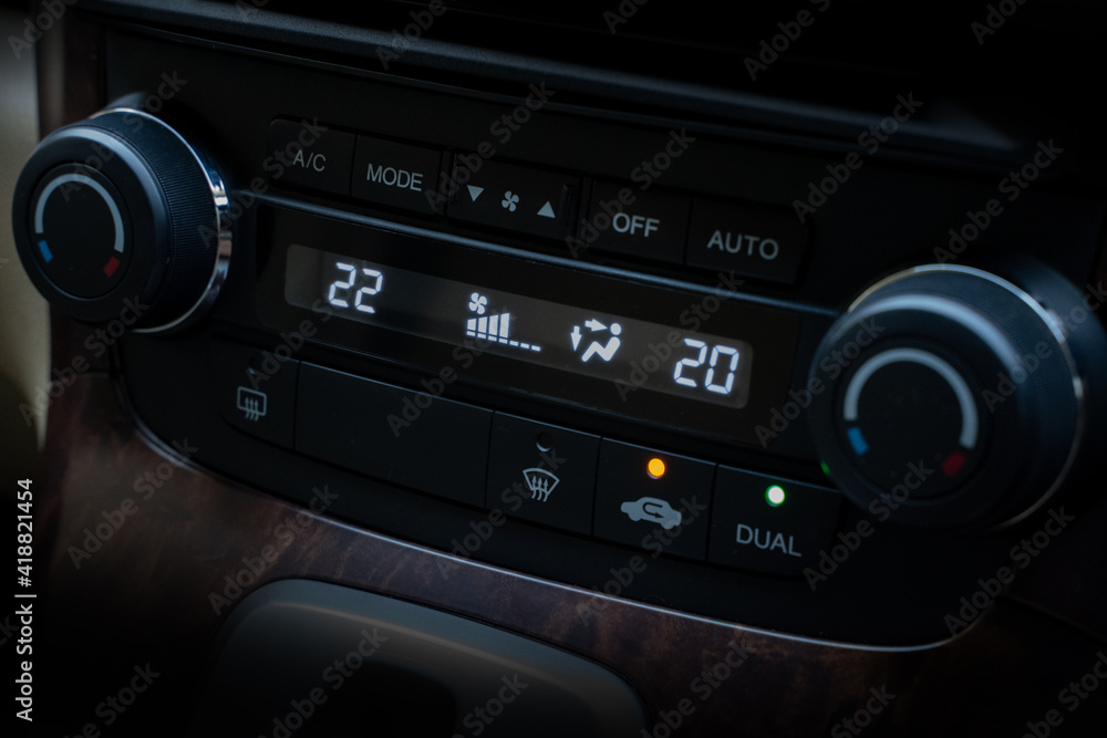 air conditioning control panel in car on Screen air conditioning on off ...