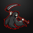 Grimm Reaper Skull Screaming Esports Mascot Gaming