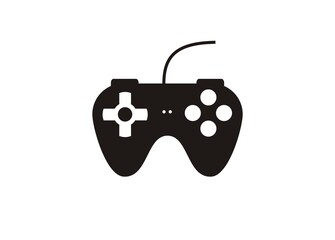 Game joystick. Simple illustration in black and white.