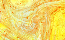 Yellow Marble Texture. Hand Drawn Paint Background.