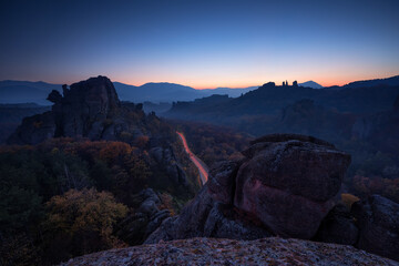 Wall Mural - magnificent night view of the belogradchik rocks, bulgaria