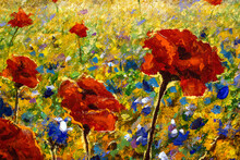 Flowers Paintings Monet Painting Claude Impressionism Paint Landscape Flower Meadow Oil