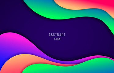 Wall Mural - Abstract gradient colors design of fluid template style artwork. Movement style of wavy pattern background. illustration vector