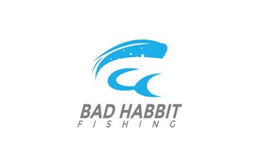 Wall Mural -  Logo Fishing Bad Habbit Abstract