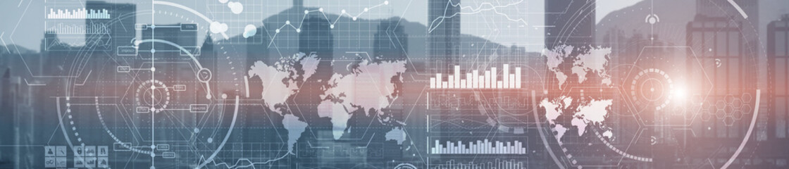 Wall Mural - business control panel mixed media. business intelligence