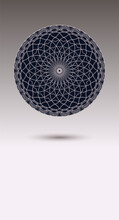 Floating Mandala Circle Grid Gray Shades