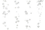 Fototapeta Na ścianę - set water bubble black oxygen air, in underwater clear liquid with bubbles flowing up on the water surface, isolated on a white background
