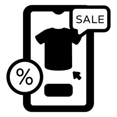 Poster - 
Solid design icon of mobile sale 

