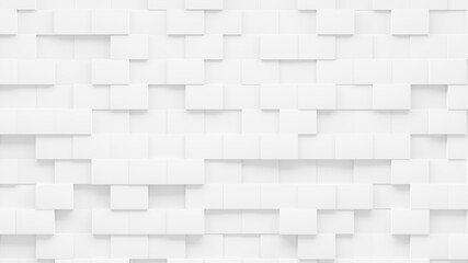 Wall Mural - Random shifted  white cube boxes block background wallpaper