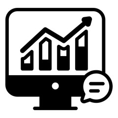 Poster - 
Chart inside monitor denoting solid icon of smart growth 

