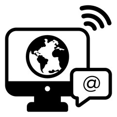 Wall Mural - connected devices solid icon in editable design