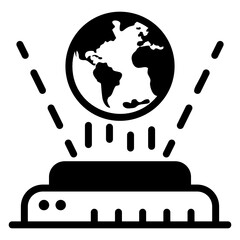 Wall Mural - a glyph design icon of global delivery