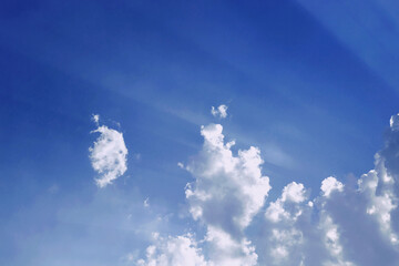 Wall Mural - The sky is blue with beautiful clouds.