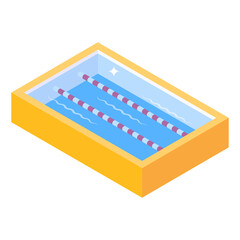 Sticker - 
Water olympic, isometric icon of sports swimming pool

