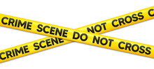 Crime Scene Do Not Cross Tape. Attention Police Ribbon. Yellow Warning Barrier Tape. Caution Crime Scene Band. Do Not Cross Police Line. Violence Accident Place. Criminal Vector Illustration