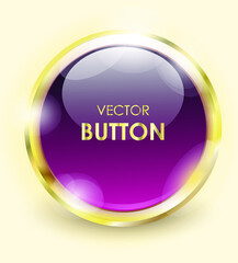 Gold button vector