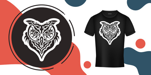 Owl face print. Good for t-shirts, cups, phone cases and more. Vector illustration.