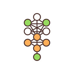 Wall Mural - molecules rgb color icon. chemical bonds. electrons sharing, exchange among atoms. chemical compound