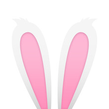 Funny White Easter Bunny Ears - Isolated Vector Graphic