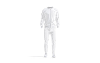 Wall Mural - Blank white sport tracksuit with bomber, pants and sneakers mockup