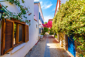  Sigacik Village street  view. Sigacik is populer tourist attraction in Turkey.
