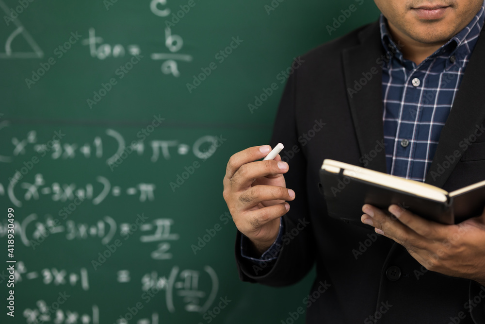 Young asian teacher man teaching video conference with student. Male ...