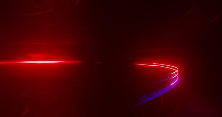 Wall Mural - speed of digital light or neon light shining in a tunnel. super fast car night traffic lights. city 