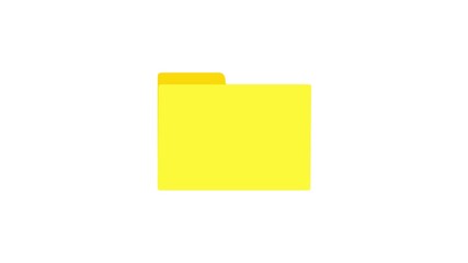 Fototapete - Yelow Document folder icon isolated on white background. Accounting binder symbol. Bookkeeping management. 4K Video motion graphic animation
