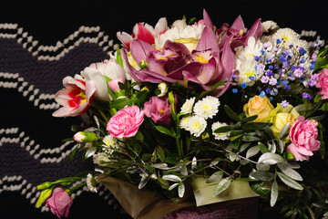 Wall Mural - Still life with a bouquet of flowers in a vase