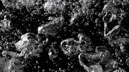 Aufkleber - Super slow motion of bubbling water in detail. Filmed on high speed cinema camera, 1000 fps.