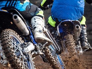 Motocross scene on a trail