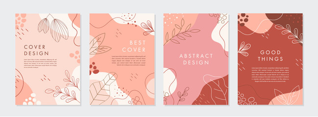 Wall Mural - Set of abstract creative artistic templates with spring season concept. Universal cover Designs for Annual Report, Brochures, Flyers, Presentations, Leaflet, Magazine.