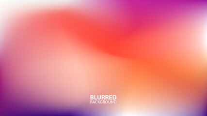 Wall Mural - Blurred background with modern abstract blurred violet and orange gradient. Smooth template for your graphic design. Vector illustration.