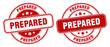 prepared stamp. prepared label. round grunge sign
