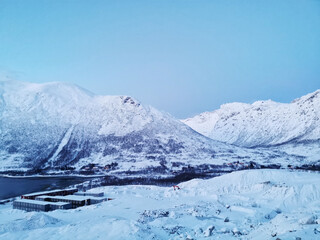 Sticker - Beautiful polar view in the Arctic, Norway, Kvaloya island