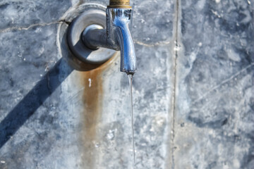 Water running from the tap.