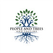 Human Tree Creative Concept Logo Design Template, People Tree Vector Logo.
