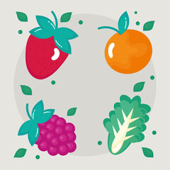 Poster - fruits and vegetables healthy food