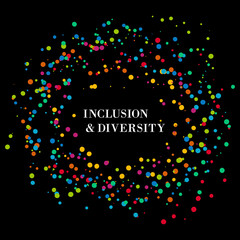 Wall Mural - Inclusion and diversity infographic vector set, multi color dots represent inclusion and diversity social