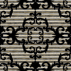 Wall Mural - Seamless baroque style damask pattern. Contemporary and retro design print