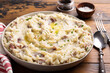 © fahrwasser - Traditional southern garlic mashed potatoes made with red potatoes skin on