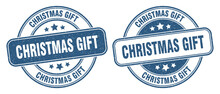 Christmas Gift Stamp. Christmas Gift Label. Round Grunge Sign