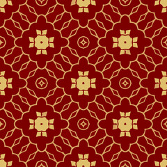 Seamless pattern with symmetric geometric ornament. 