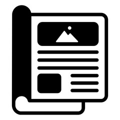 Canvas Print - magazine layout in glyph icon, editable vector