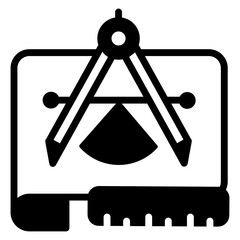 Canvas Print - internet banking in solid design icon, editable vector