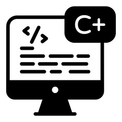 Canvas Print - alphabets with arrow inside monitor denoting kerning in glyph icon