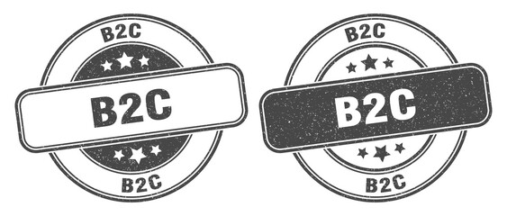 b2c stamp. b2c label. round grunge sign